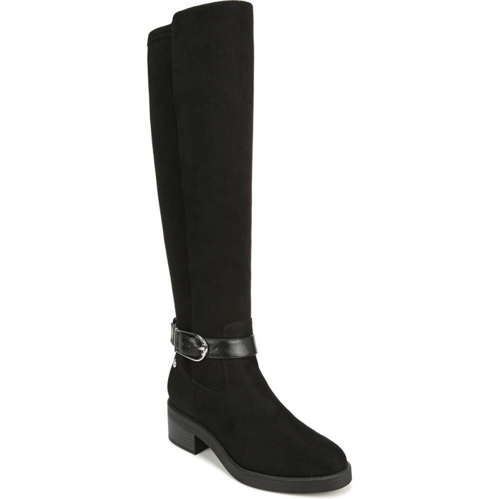 Womens Faux Suede Wide Calf Knee-High Boots